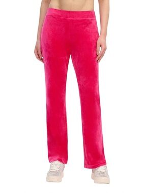 Juicy Couture Pink Velour Track Pants XXL Rhinestone Logo Y2K Wide Leg NWT